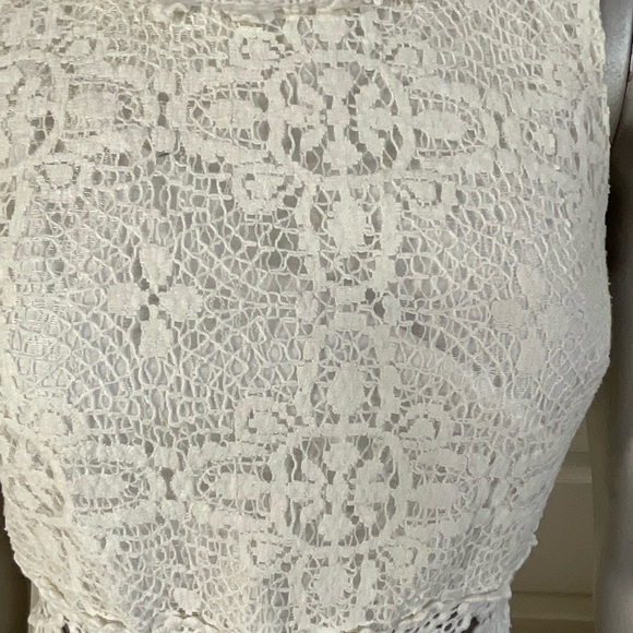 TopShop white sleeveless eyelet Lace Sleeveless short dress Women Size 4 - Picture 4 of 9
